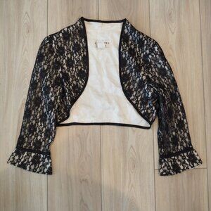 Vintage Y2K Whimsygoth Black Lace Bolero Jacket Sz 8 J.R. NITES Vampirecore